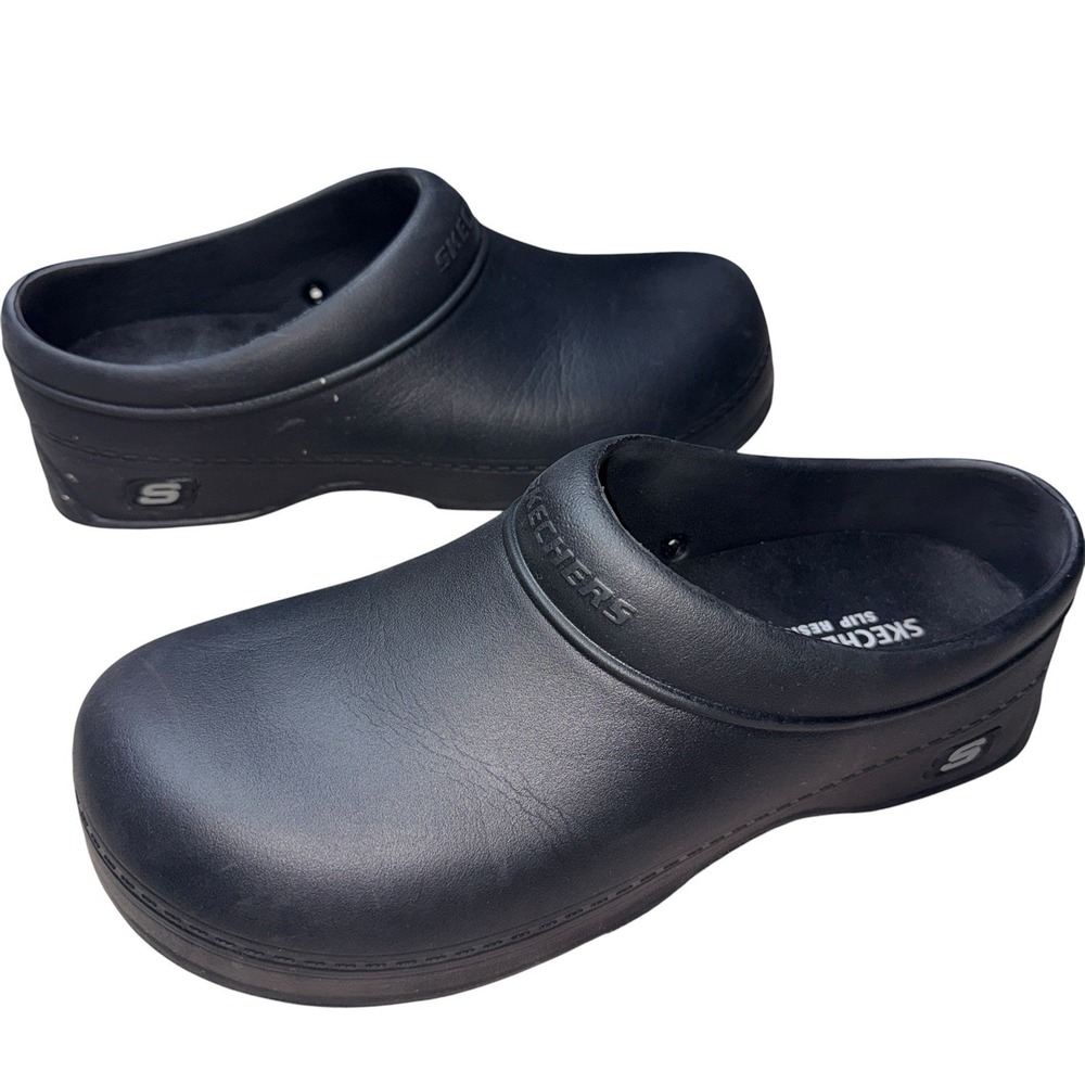 Skechers Work Oswald Clara Women's Size 11 Black Slip Resistant Clogs Nurse Chef